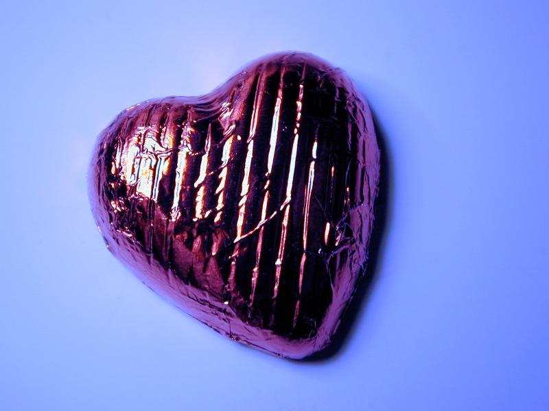 Free Stock Photo: a lone valentine heart shape chocolate